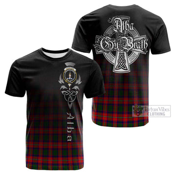 Charteris Tartan Cotton T-shirt Featuring Alba Gu Brath Family Crest Celtic Inspired