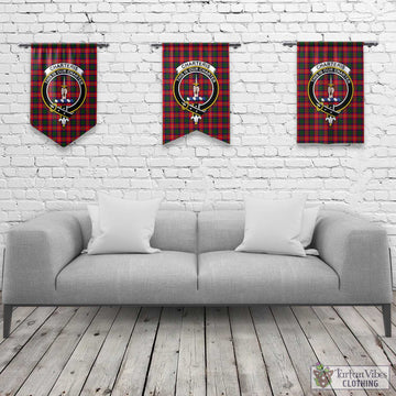 Charteris Tartan Gonfalon, Tartan Banner with Family Crest