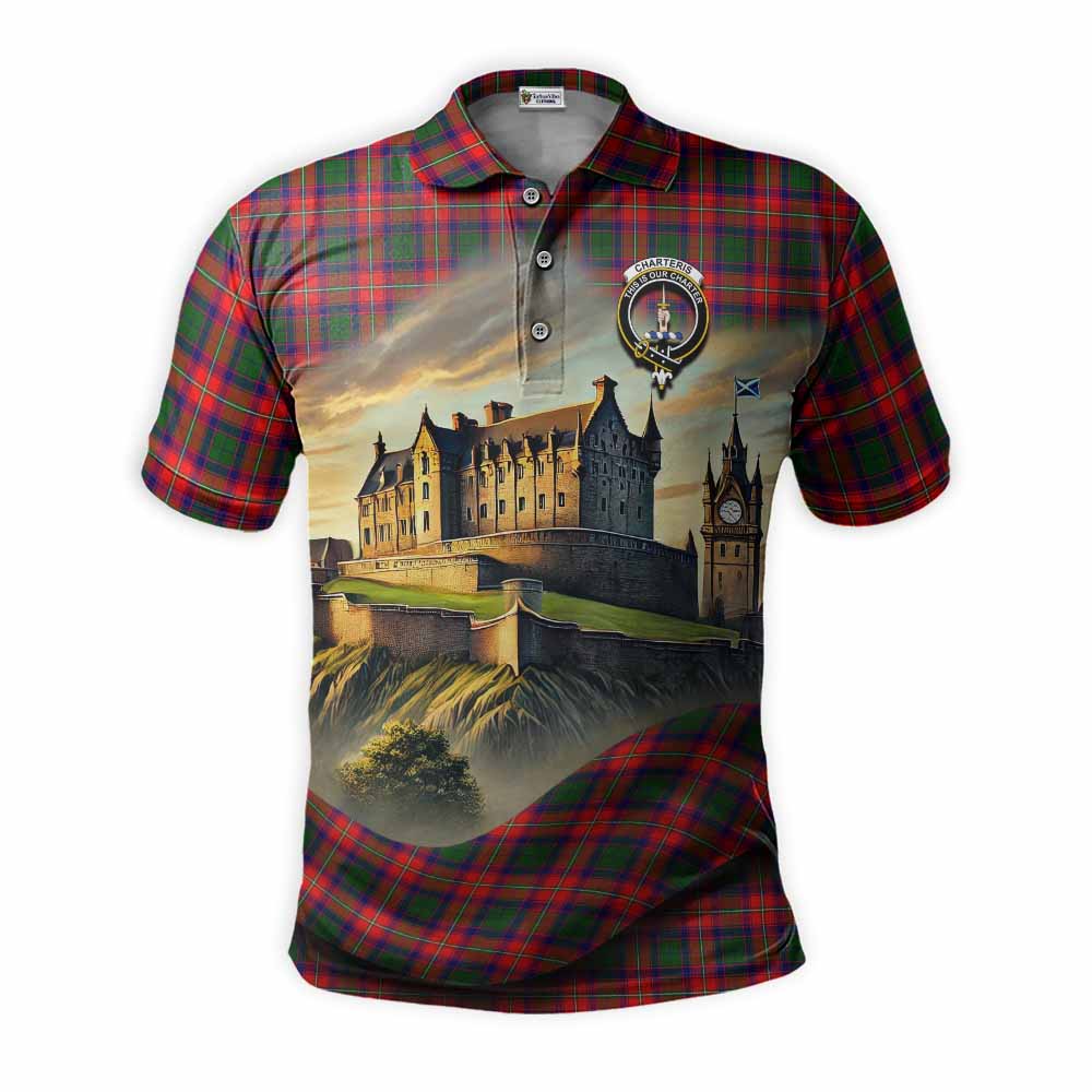 Charteris Tartan Family Crest Polo Shirt with Scottish Ancient Castle Style Kid - Tartan Vibes Clothing