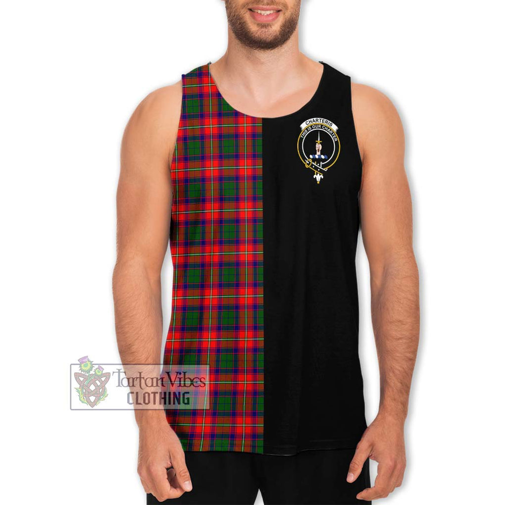 Charteris Tartan Men's Tank Top with Family Crest and Half Of Me Style Men - Tartanvibesclothing Shop