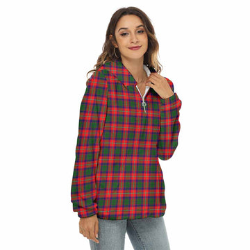 Charteris Tartan Women's Borg  Half Zip Fleece Hoodie