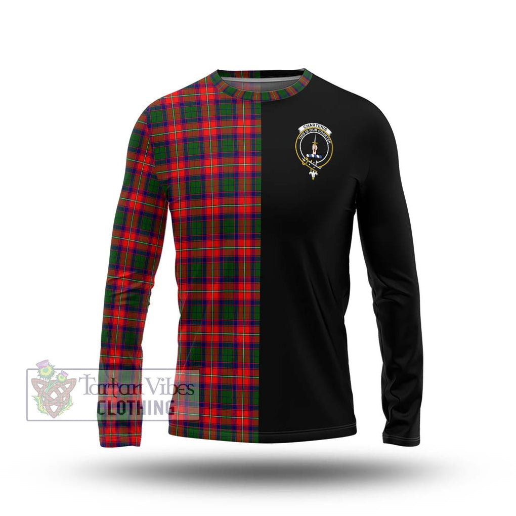 Charteris Tartan Long Sleeve T-Shirt with Family Crest and Half Of Me Style Unisex - Tartanvibesclothing Shop