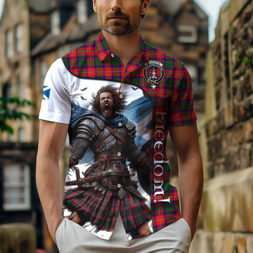 Charteris Crest Tartan Short Sleeve Button Shirt Inspired by the Freedom of Scottish Warrior