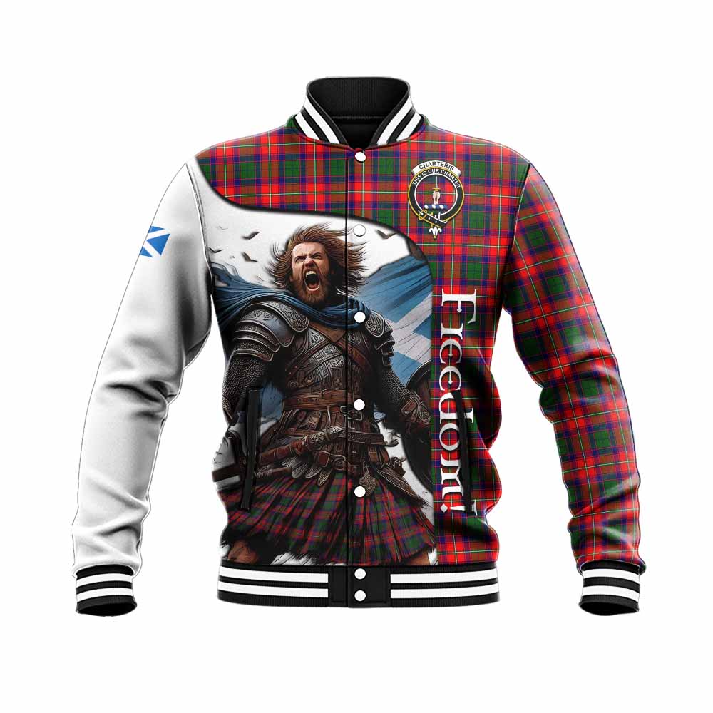 Tartan Vibes Clothing Charteris Crest Tartan Baseball Jacket Inspired by the Freedom of Scottish Warrior