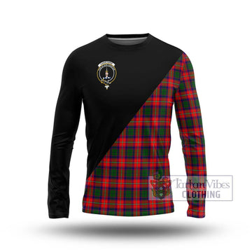 Charteris Tartan Long Sleeve T-Shirt with Family Crest and Military Logo Style