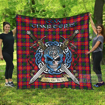 Charteris Tartan Quilt with Celtic Skull Alba Gu Brath Style