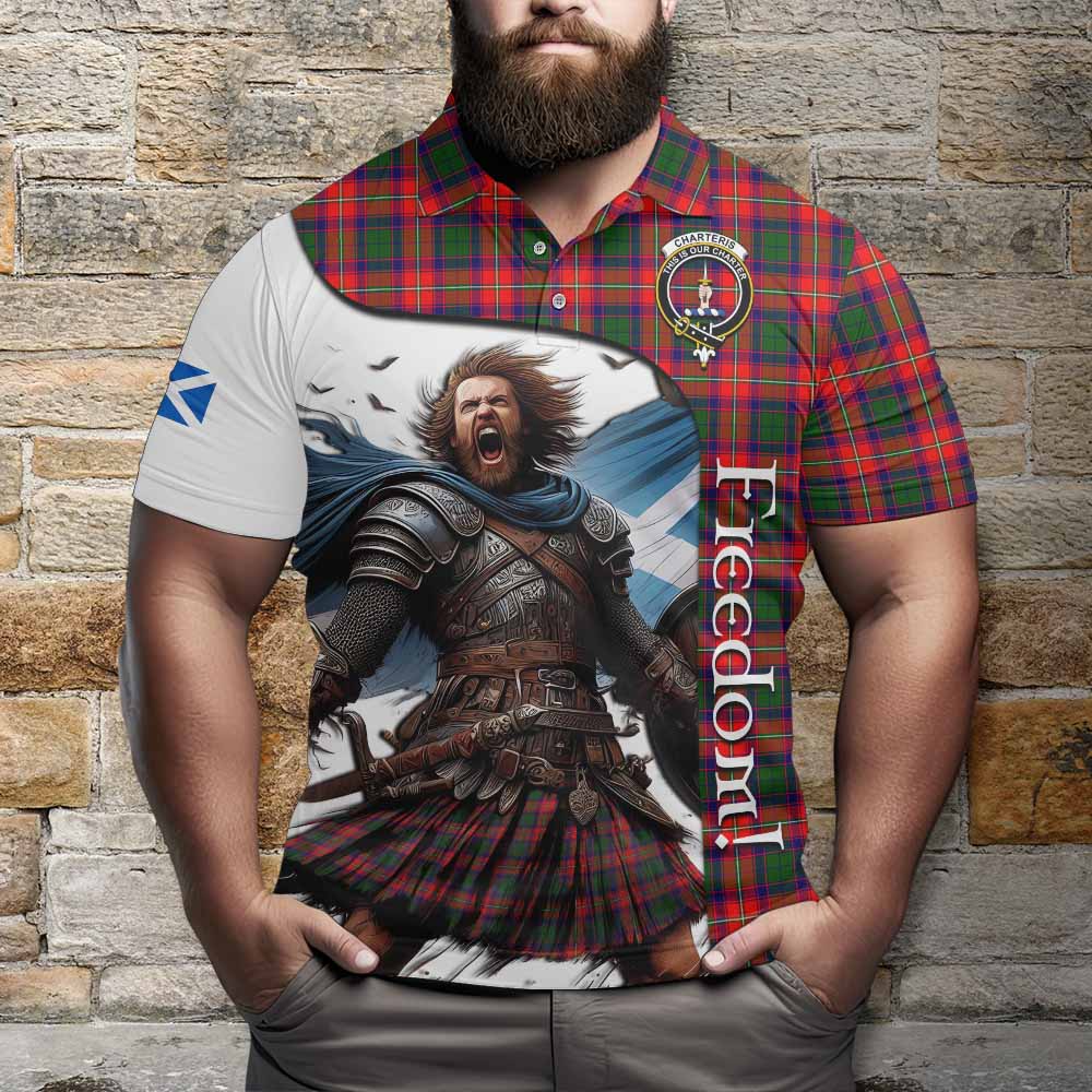 Tartan Vibes Clothing Charteris Crest Tartan Polo Shirt Inspired by the Freedom of Scottish Warrior