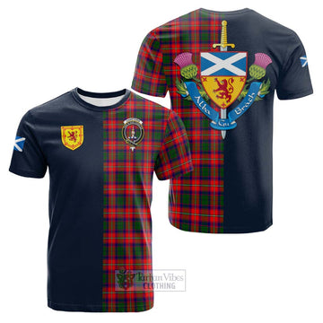 Charteris Tartan Cotton T-shirt Alba with Scottish Lion Royal Arm Half Style