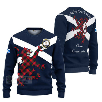 Charteris Tartan Lion Rampant Ugly Sweater Proudly Display Your Heritage with Alba Gu Brath and Clan Name