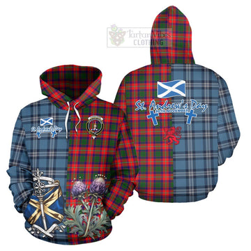 Charteris Tartan Hoodie Happy St. Andrew's Day Half Tartan Style