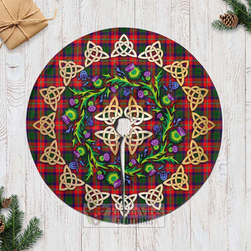 Charteris Tartan Christmas Tree Skirt with Thistle Celtic Knot Style