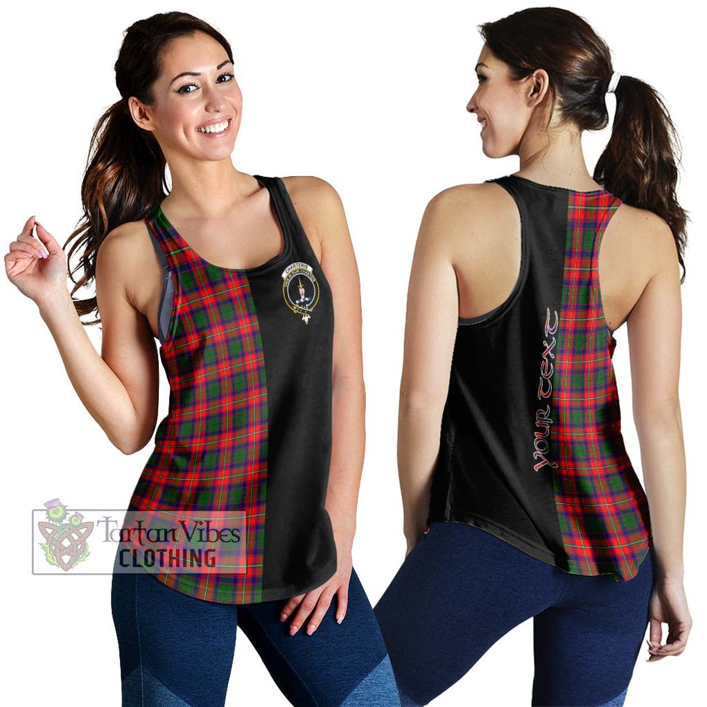 Charteris Tartan Women's Racerback Tanks with Family Crest and Half Of Me Style 4XL - Tartanvibesclothing Shop