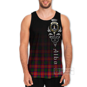 Charteris Tartan Men's Tank Top Featuring Alba Gu Brath Family Crest Celtic Inspired