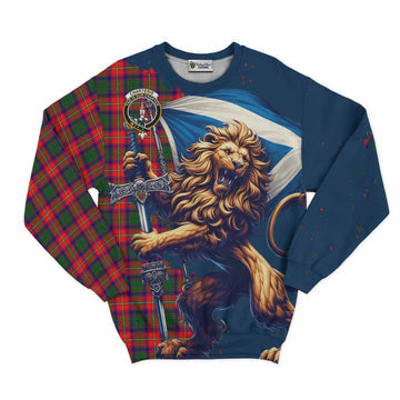 Charteris Tartan Family Crest Sweatshirt with Scottish Majestic Lion