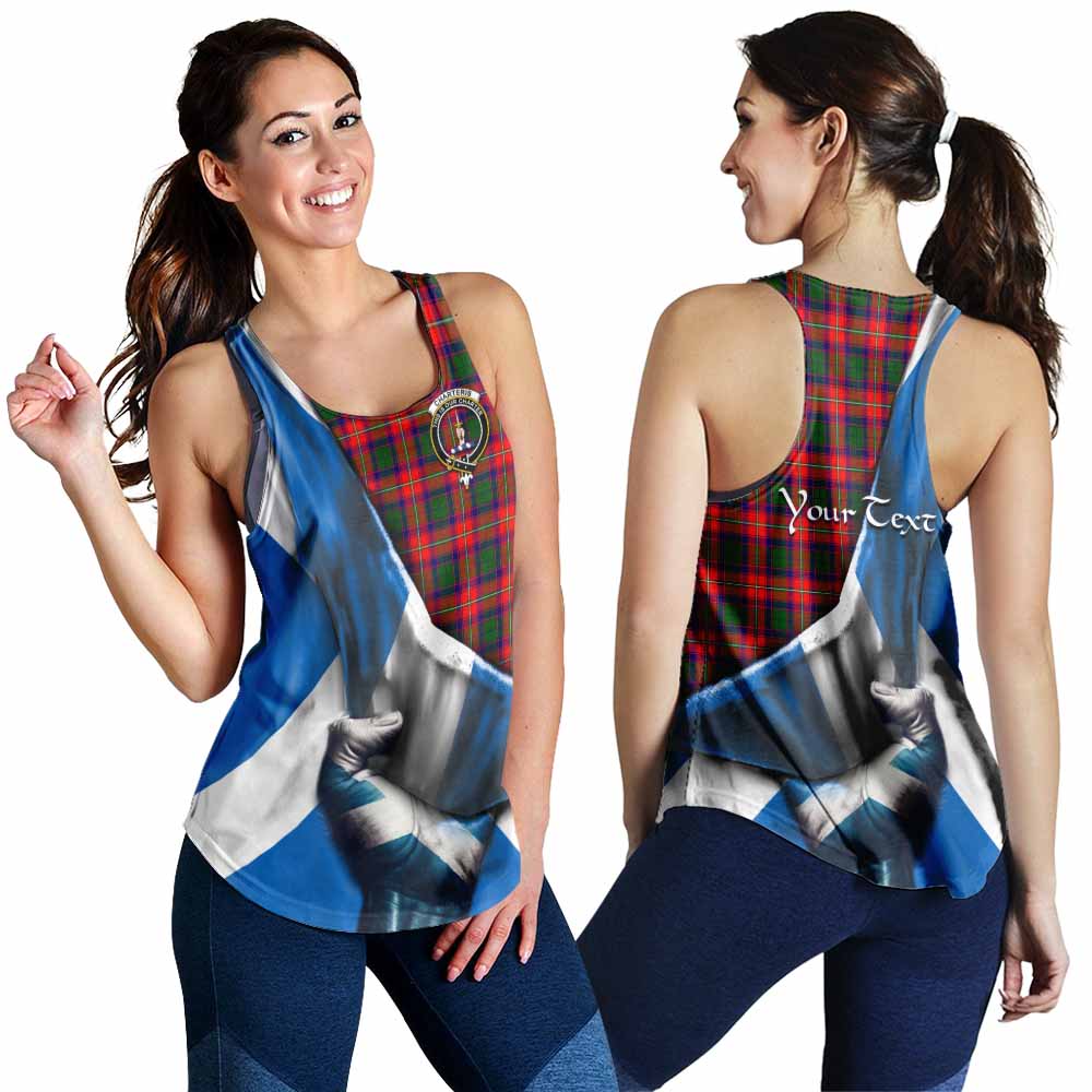 Tartan Vibes Clothing Charteris Tartan Women's Racerback Tanks with Family Crest Scotland Patriotic Style