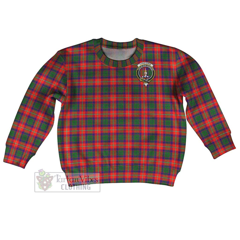 Tartan Vibes Clothing Charteris Tartan Kid Ugly Sweater with Family Crest