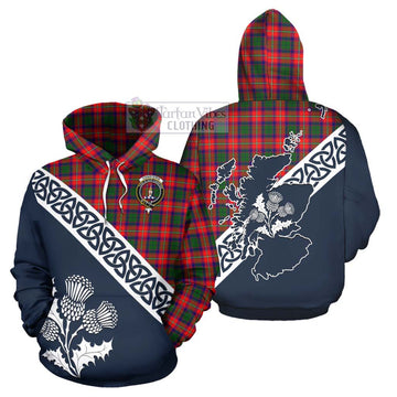 Charteris Tartan Hoodie Featuring Thistle and Scotland Map