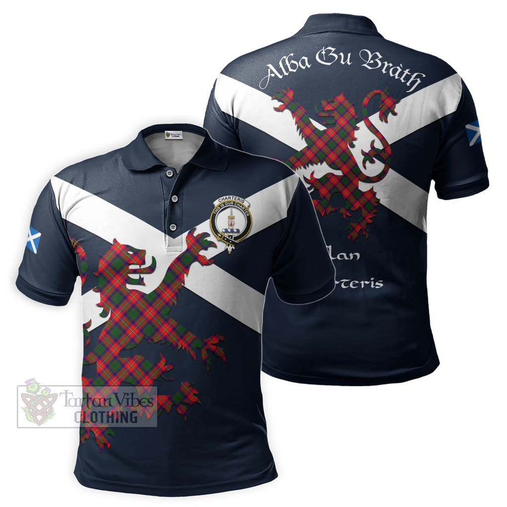 Tartan Vibes Clothing Charteris Tartan Lion Rampant Polo Shirt – Proudly Display Your Heritage with Alba Gu Brath and Clan Name