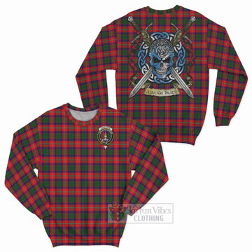 Charteris Tartan Sweatshirt with Family Crest Celtic Skull Style