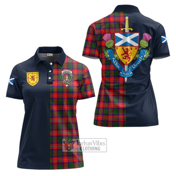 Charteris Tartan Women's Polo Shirt Alba with Scottish Lion Royal Arm Half Style