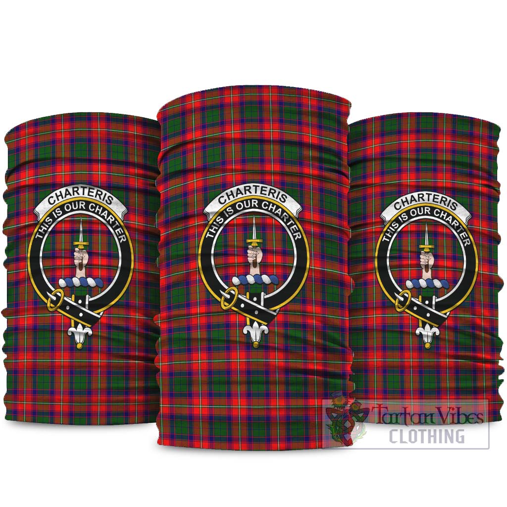 Charteris Tartan Neck Gaiters, Tartan Bandanas, Tartan Head Band with Family Crest