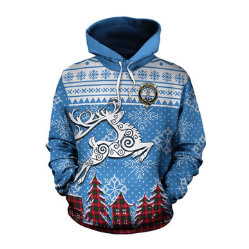 Charteris Clan Christmas Cotton Hoodie Celtic Reindeer Style