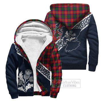 Charteris Tartan Sherpa Hoodie Featuring Thistle and Scotland Map