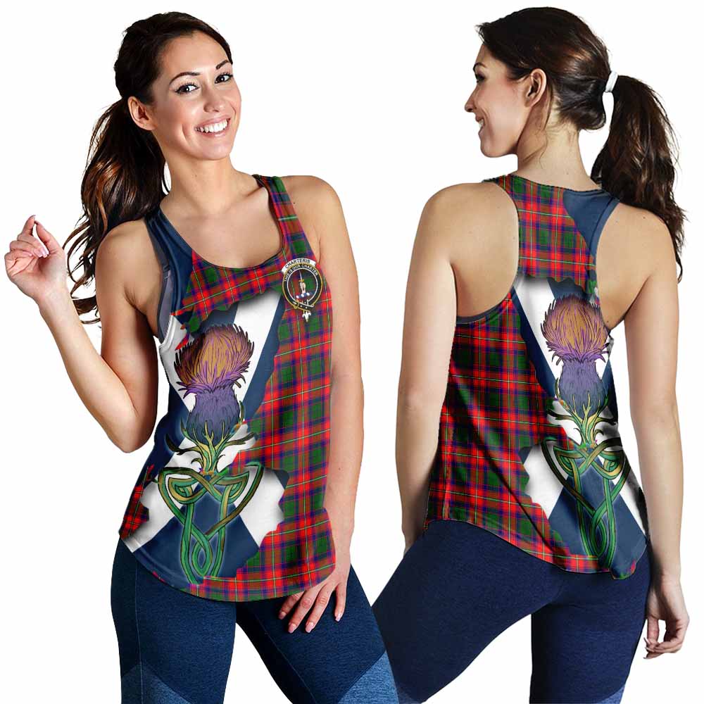 Charteris Tartan Family Crest Women's Racerback Tanks Scottish Thistle Celtic Inspired 4XL - Tartan Vibes Clothing