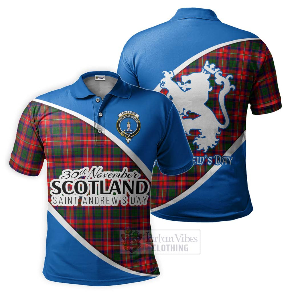 Tartan Vibes Clothing Charteris Family Crest Tartan Polo Shirt Celebrate Saint Andrew's Day in Style