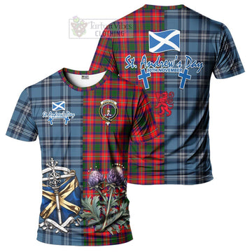 Charteris Tartan T-Shirt Happy St. Andrew's Day Half Tartan Style