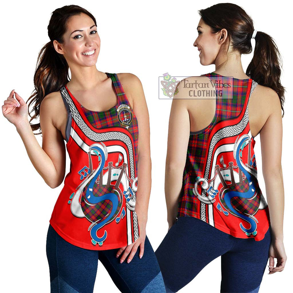 Charteris Tartan Women's Racerback Tanks with Epic Bagpipe Style 4XL - Tartanvibesclothing Shop