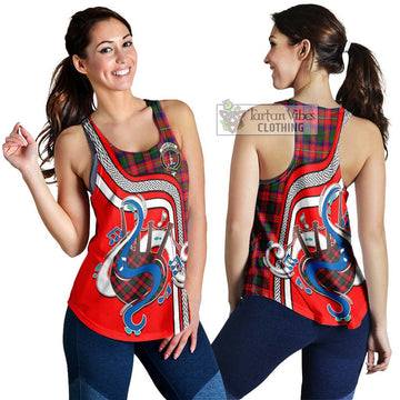 Charteris Tartan Women's Racerback Tanks with Epic Bagpipe Style