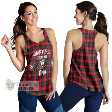 Charteris Tartan Women's Racerback Tanks with Family Crest DNA In Me Style