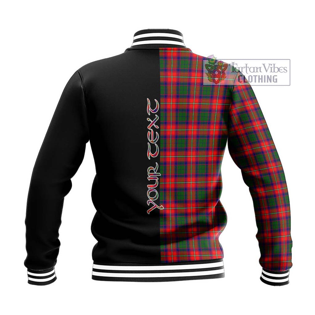 Charteris Tartan Baseball Jacket with Family Crest and Half Of Me Style - Tartanvibesclothing Shop