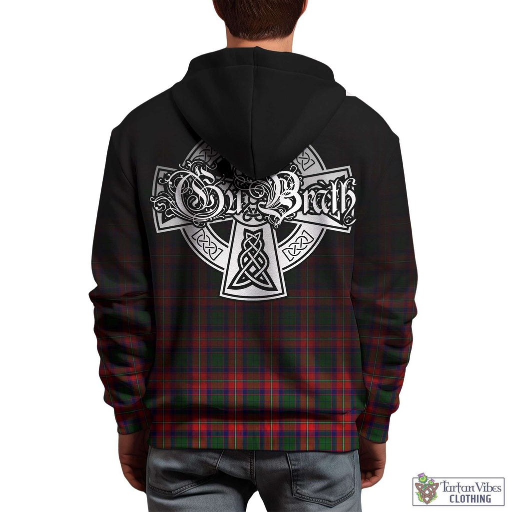 Tartan Vibes Clothing Charteris Tartan Hoodie Featuring Alba Gu Brath Family Crest Celtic Inspired