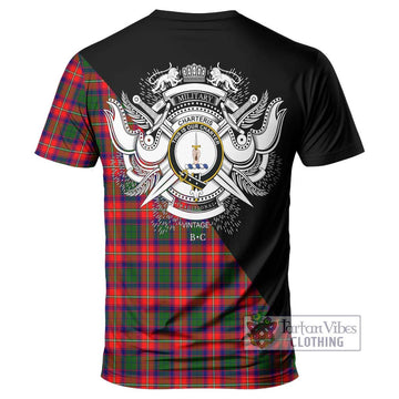 Charteris Tartan T-Shirt with Family Crest and Military Logo Style