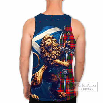 Charteris Tartan Family Crest Men's Tank Top with Scottish Majestic Lion