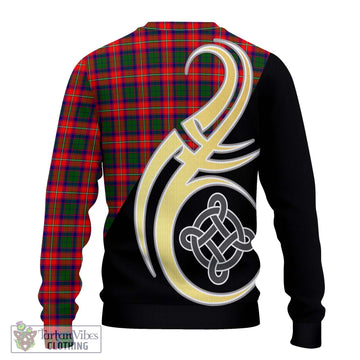 Charteris Tartan Ugly Sweater with Family Crest and Celtic Symbol Style