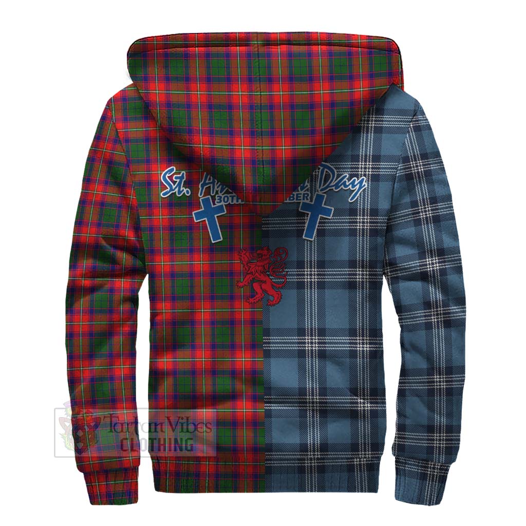 Tartan Vibes Clothing Charteris Tartan Sherpa Hoodie Happy St. Andrew's Day Half Tartan Style