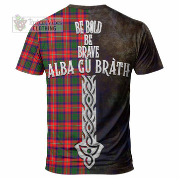 Charteris Tartan Family Crest T-Shirt Alba Gu Brath Be Brave Lion Ancient Style - Tartan Vibes Clothing