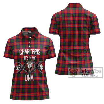 Charteris Tartan Women's Polo Shirt with Family Crest DNA In Me Style