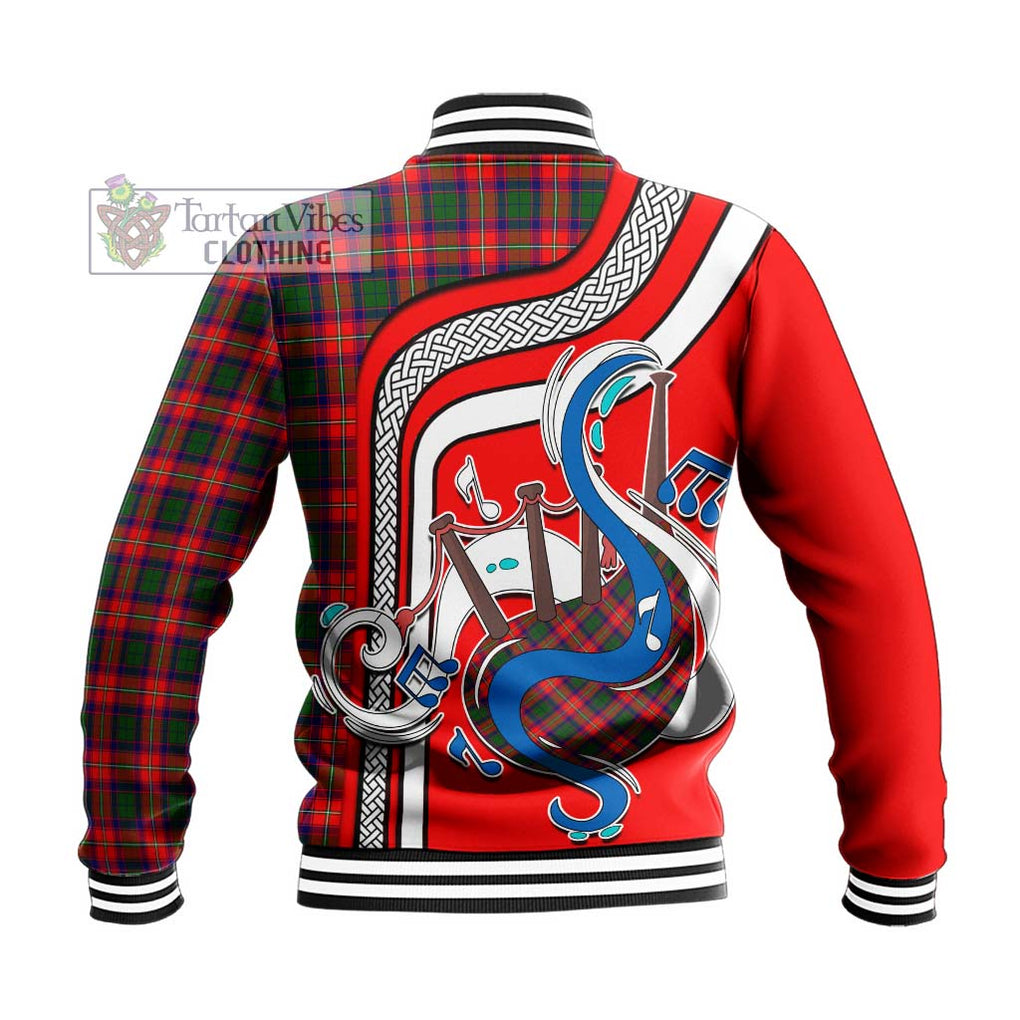 Tartan Vibes Clothing Charteris Tartan Baseball Jacket with Epic Bagpipe Style