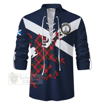 Charteris Tartan Lion Rampant Ghillie Kilt Shirt Proudly Display Your Heritage with Alba Gu Brath and Clan Name