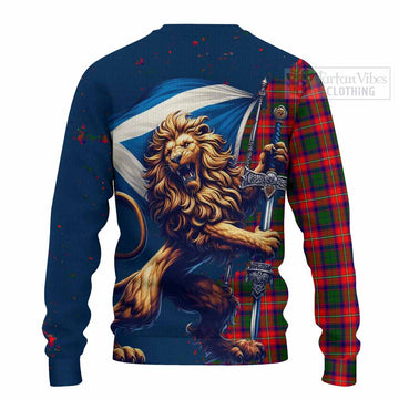 Charteris Tartan Family Crest Knitted Sweater with Scottish Majestic Lion