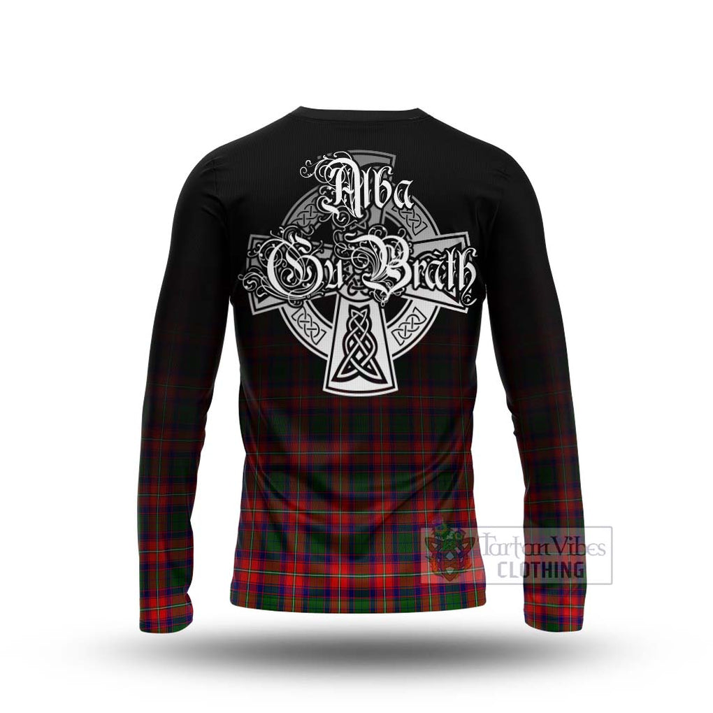 Tartan Vibes Clothing Charteris Tartan Long Sleeve T-Shirt Featuring Alba Gu Brath Family Crest Celtic Inspired