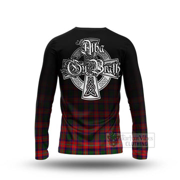 Charteris Tartan Long Sleeve T-Shirt Featuring Alba Gu Brath Family Crest Celtic Inspired