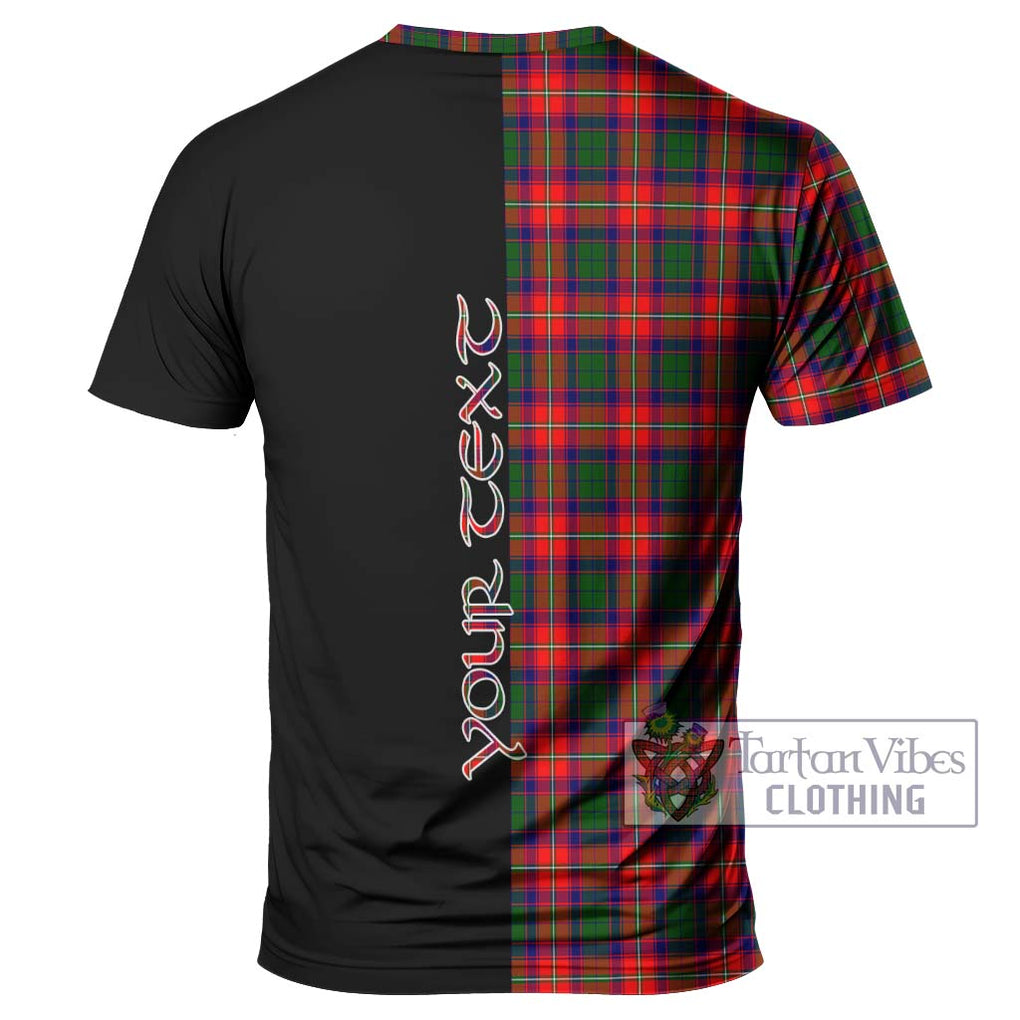 Charteris Tartan T-Shirt with Family Crest and Half Of Me Style - Tartanvibesclothing Shop