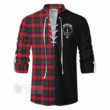 Charteris Tartan Ghillie Kilt Shirt with Family Crest and Half Of Me Style