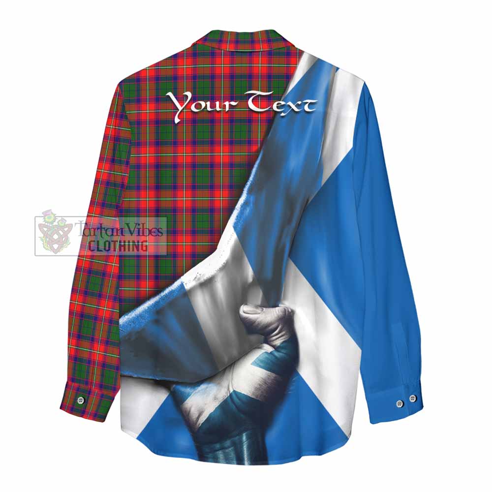 Tartan Vibes Clothing Charteris Tartan Women's Casual Shirt with Family Crest Scotland Patriotic Style