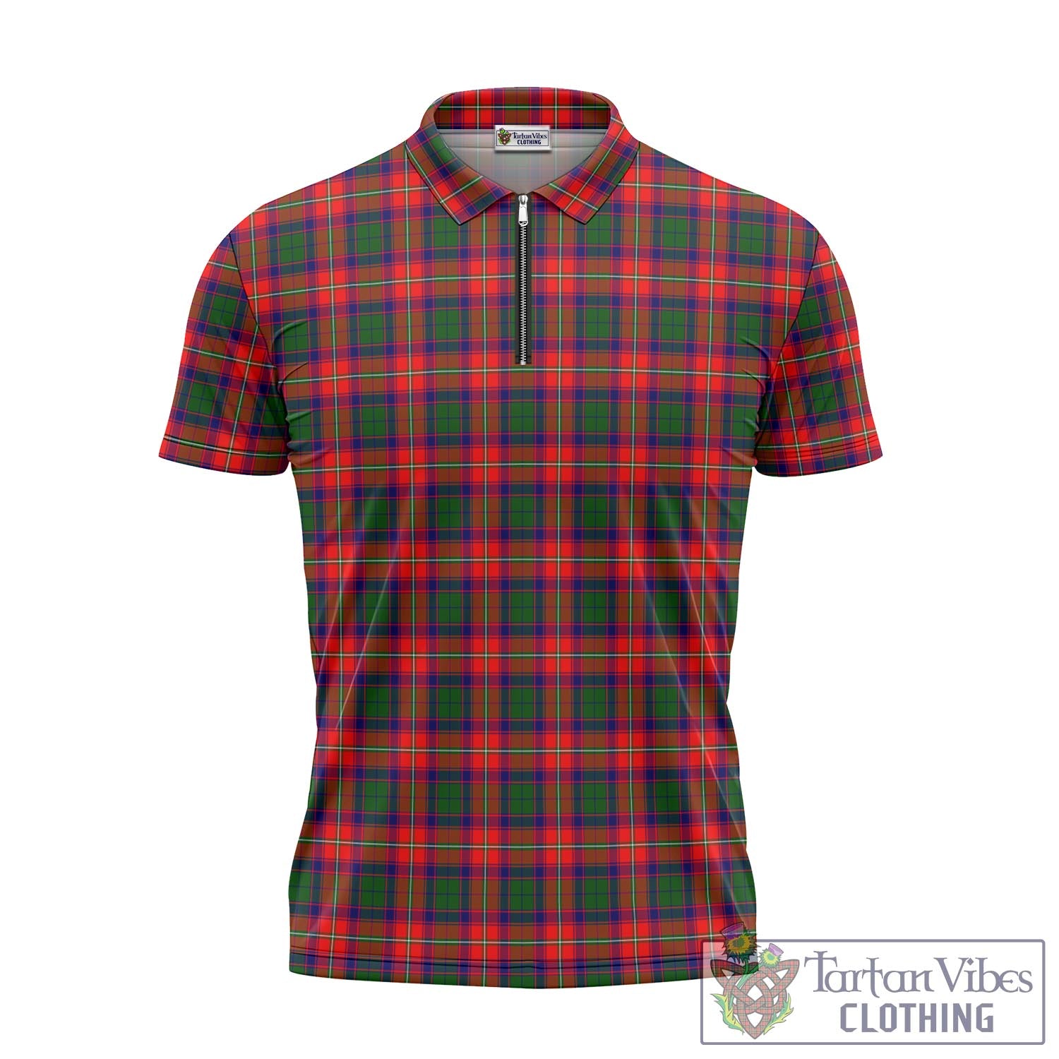 Tartan Vibes Clothing Charteris Tartan Zipper Polo Shirt